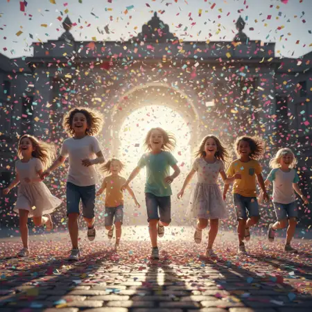 Free Childrens Day Background With Playground Scene Background Download