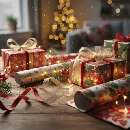 Free Christmas Background With Gifts Background Download