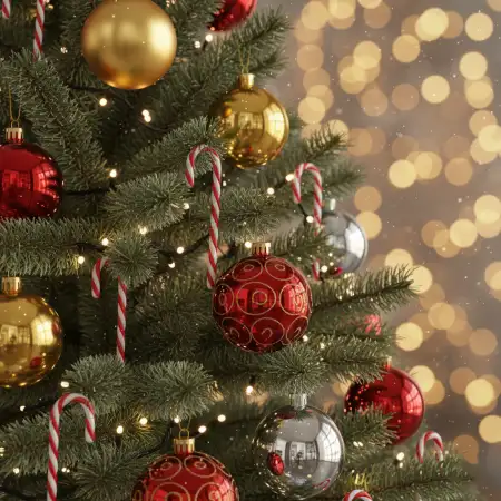 Free Christmas Background With Ornaments Background Download