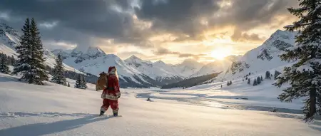 Christmas Background With Santa Claus Horizontal - Free Christmas Background With Santa Claus Download