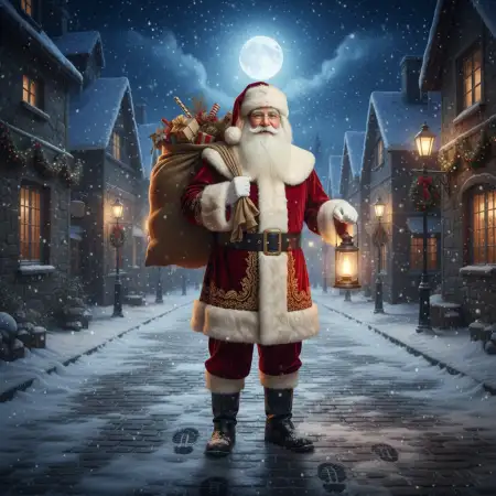 Christmas Background With Santa Claus Realistic - Free Christmas Background With Santa Claus Download