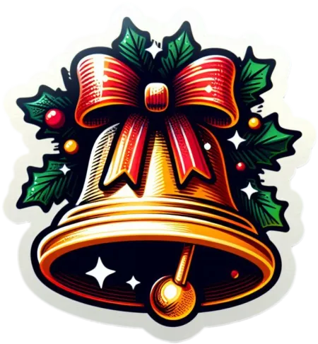 christmas bell png with festive background