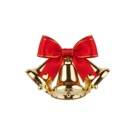 Free Christmas Bells Png With Red Ribbon PNG Image Download