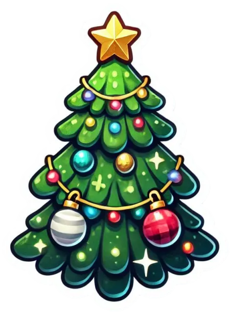 christmas tree decorations png with transparent background