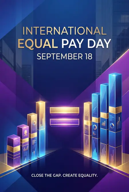 close the gender pay gap awareness - International Equal Pay Day 2026