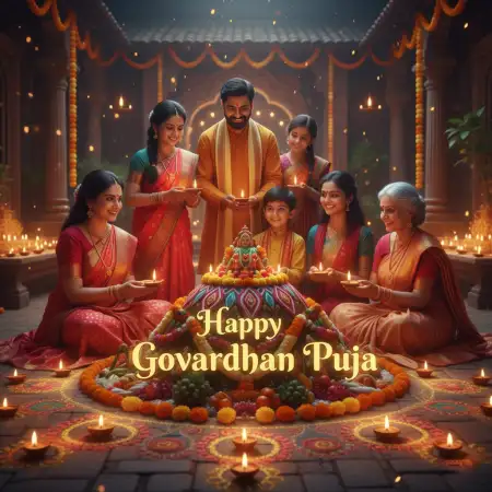 Close-up Of Hands Holding Small Lamps With Flower Petals - Free Happy Govardhan Puja 2025 Download