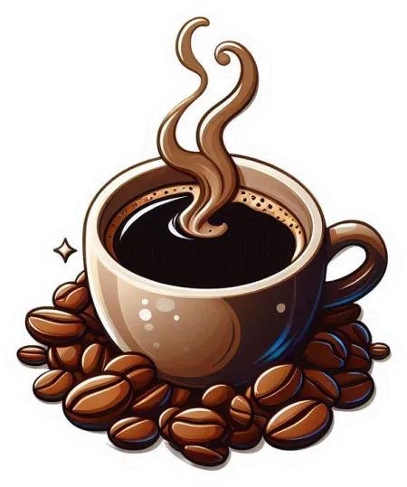 coffee cup and beans png transparent background