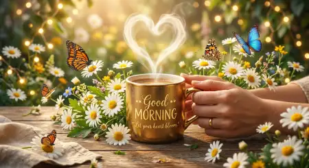 Coffee Good Morning Cup With Butterfly - Free Good Morning Coffee Download