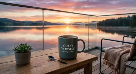 Coffee Good Morning With Sunrise Landscape - Free Good Morning Coffee Download