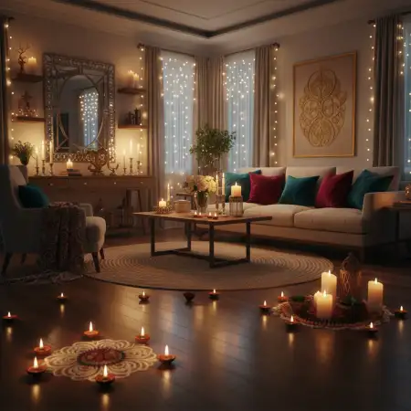 Free Colorful Diwali Celebration Background With Lanterns Background Download