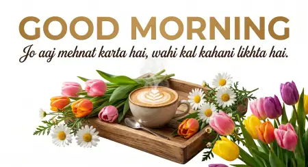 Free Colorful Good Morning Flowers And Coffee Pictures Background Image Download