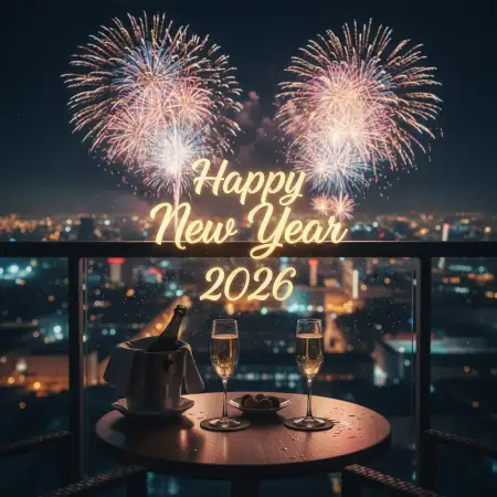 Free Colorful New Year Greeting Card 2026 Background Download