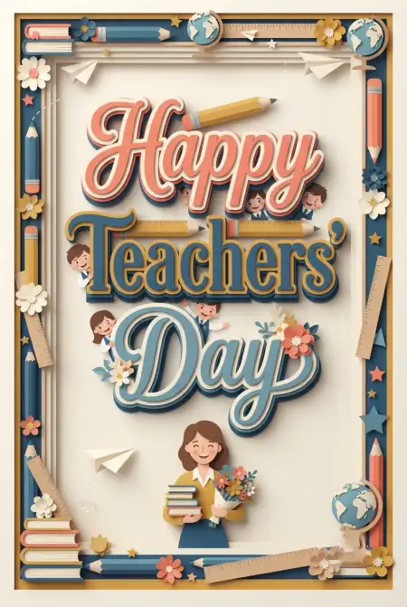 Colorful Teachers Day Cards - Free Card Download