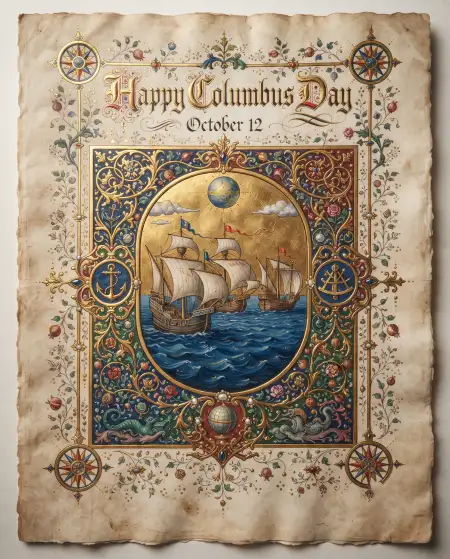 columbus day 2026 antique parchment background design - Columbus Day