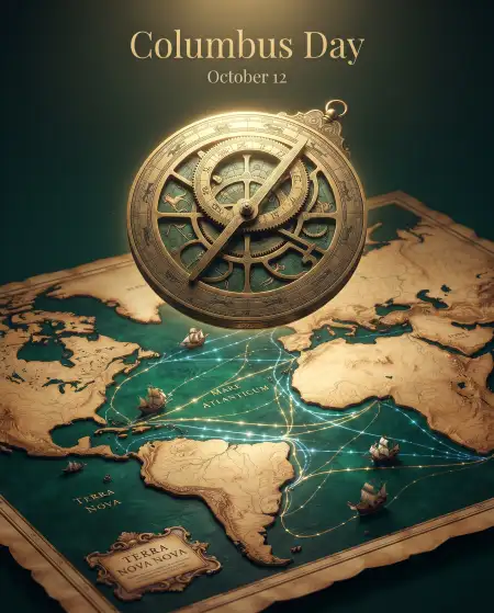 columbus day 2026 compass and map background design - Columbus Day