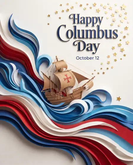 columbus day 2026 creative greeting template - Columbus Day
