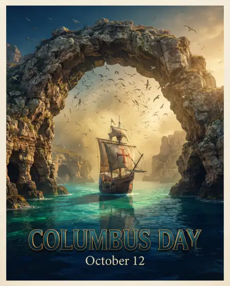 columbus day 2026 creative poster template design - Columbus Day