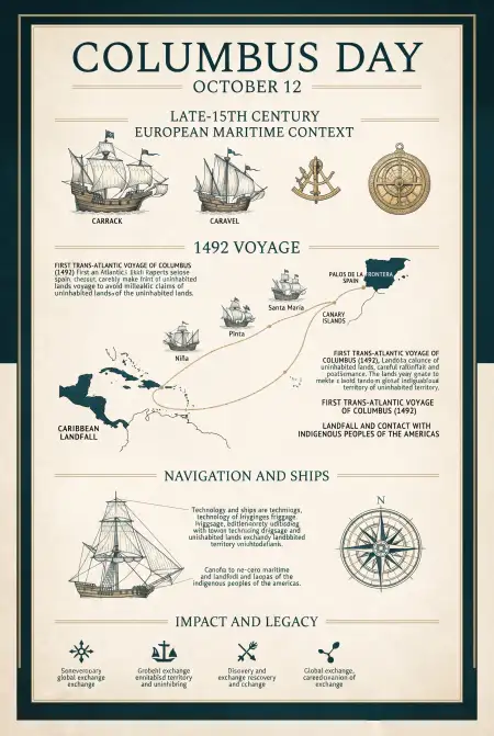 columbus day 2026 educational infographic design - Columbus Day