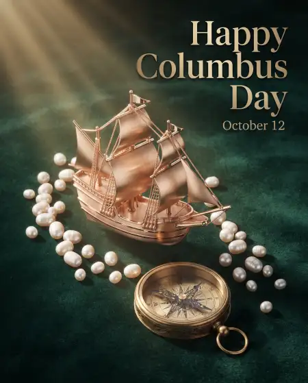 columbus day 2026 elegant greeting card - Columbus Day