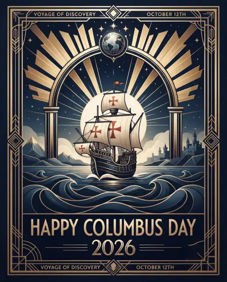columbus day 2026 historical ship poster design - Columbus Day
