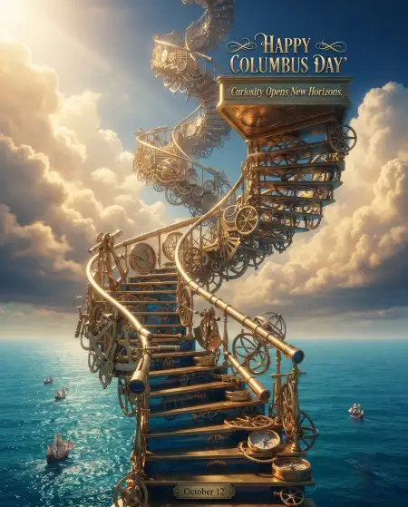columbus day 2026 ocean adventure poster - Columbus Day