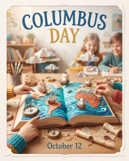 columbus day 2026 school poster template design - Columbus Day