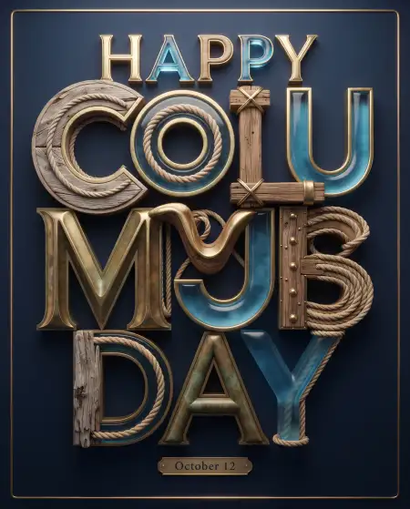 columbus day 2026 typography greeting design - Columbus Day