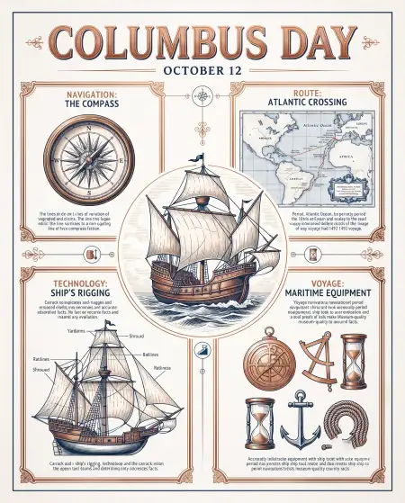 columbus day 2026 vintage nautical poster design - Columbus Day