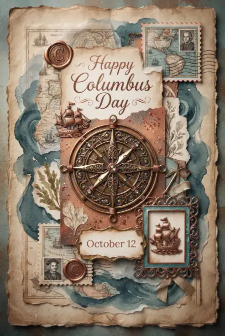 columbus day 2026 vintage typography background design - Columbus Day