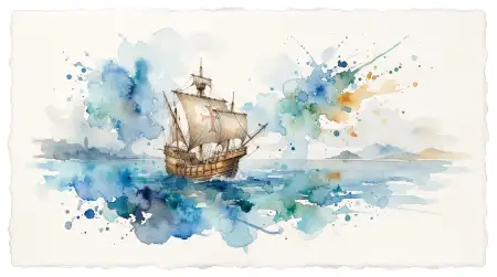 columbus day 2026 watercolor ship background design - Columbus Day