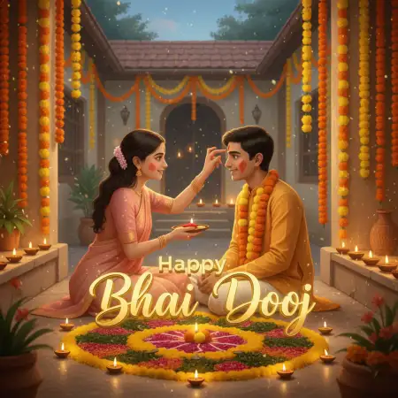 Creative Happy Bhai Dooj 2025 Wishes Message Ideas - Free Happy Bhai Dooj 2025 Wishes Download