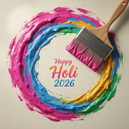Creative Happy Holi Greeting Card 2026 Design 2 - Free Happy Holi Greeting Card 2026 Download