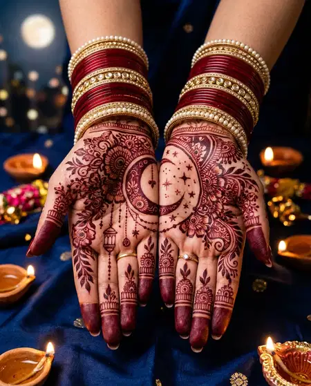 creative karwa chauth mehndi design 2026 - Karwa Chauth Mehndi Design 2026