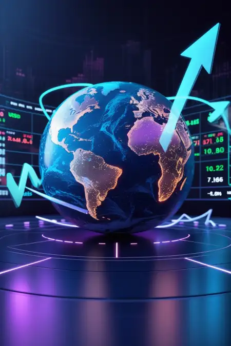 Creative Stock Market Background With Icons - Free Stock Market Background Download
