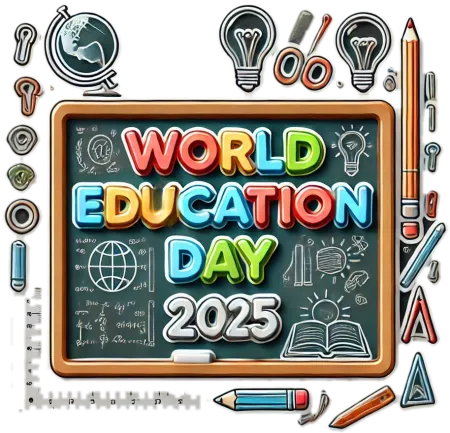 creative world education day 2025 png templates for social sharing