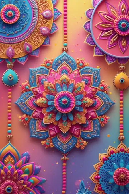 Customizable Happy Rakhi Banner Background - Free Happy Rakhi Banner Background Download
