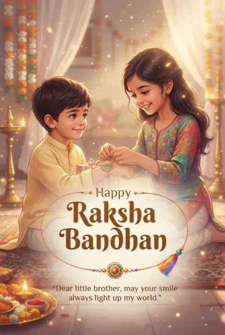 Free Cute And Loving Rakhi Wishes For Children Image Download
