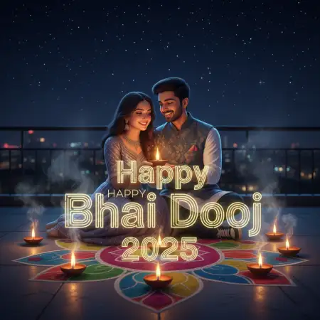 Cute Bhai Dooj 2025 Messages For WhatsApp - Free Happy Bhai Dooj 2025 Wishes Download