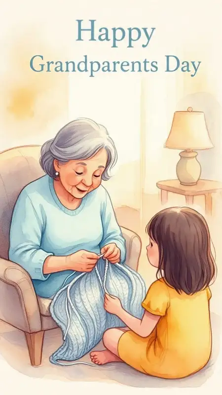 Cute Cartoon Happy Grandparents Day Images For Kids - Free Happy Grandparents Day Download