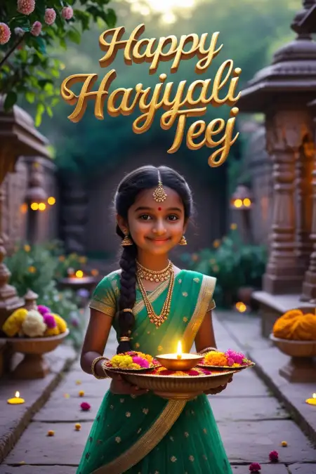 Cute Girl On Swing PNG Teej - Free Happy Hariyali Teej Download