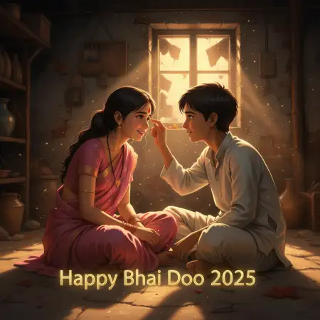 Cute Happy Bhai Dooj 2025 Wishes For Little Sister - Free Happy Bhai Dooj 2025 Wishes Download