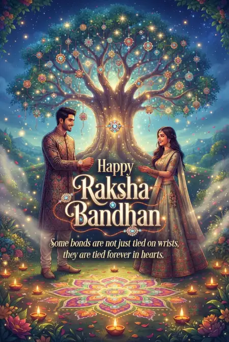 Cute Happy Raksha Bandhan Greetings With Love - Free Happy Raksha Bandhan Greetings Download