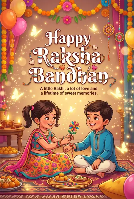 cute rakhi wishes images for brother and sister
