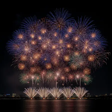 Dark Sky New Year Fireworks Background - Free New Year Fireworks Background Download