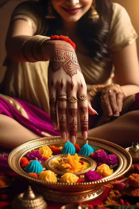 Designer Mehndi Art For Teej 2025 - Free Teej Mehndi Design Download