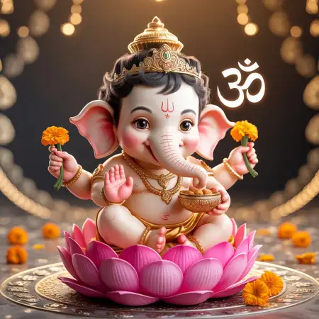 Digital Art Baby Ganesha PNG Download - Free Ganesh Download