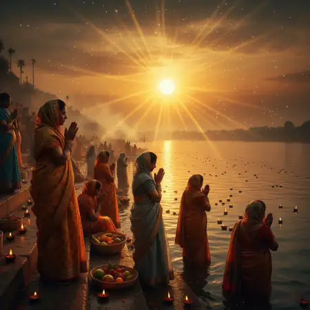 Free Divine Chhath Puja Background For Social Media Post And Reels Background Download