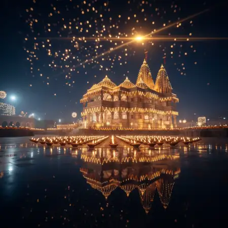 Free Diwali Night Festival Background With Fireworks Background Download