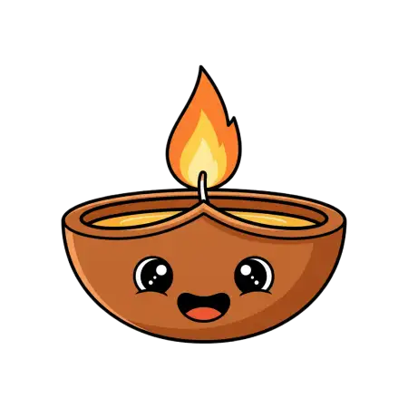 Diya With Flame Png Transparent Background For Editing - Free Diya Png Download