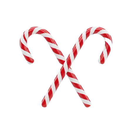 Double Candy Cane Png Crossed - Free Candy Cane Png Download